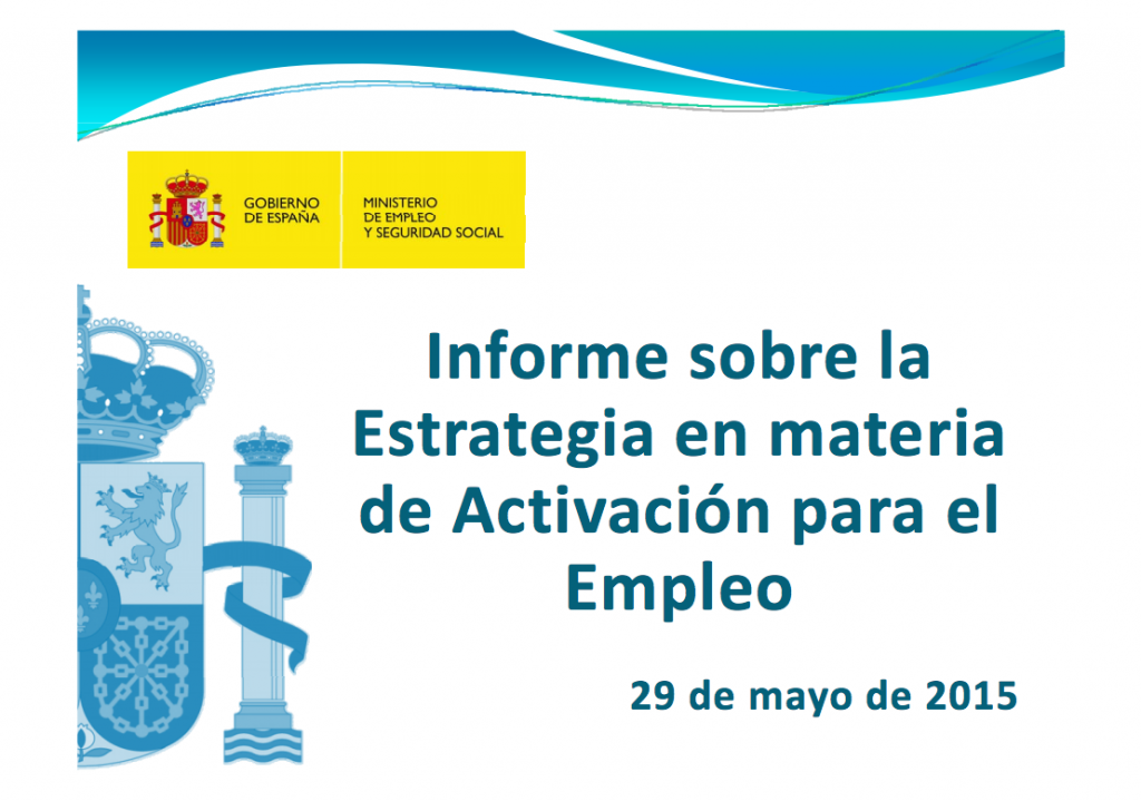 Portada del Informe sobre la Estrategia en materia de Activación para el Empleo del 29 de mayo de 2015